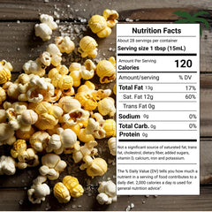 CONSCIOUS SEASONINGS poured over popcorn in bowl giving theater-style flavor