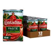 Contadina front packaging 6 oz can showing label and herbs for pantry convenience