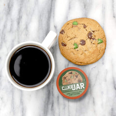Cookie Jar close-up of ground coffee in pod showing flavor infusion