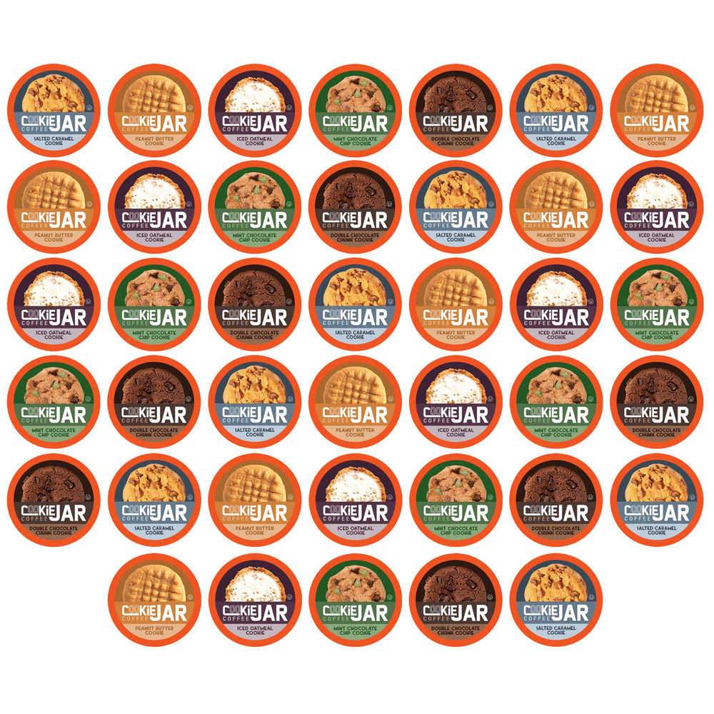 Cookie Jar front packaging showing 40-count variety pack and flavor labels for easy choice