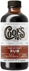 COOK'S front view of 8 oz amber bottle shows label and resealable cap for fresh storage