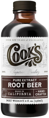 COOK'S front packaging amber bottle showing label and resealable cap for freshness