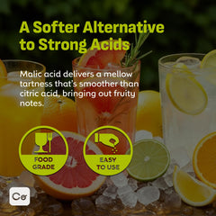 Coolinario malic acid dissolving in water to illustrate simple mixing and even distribution