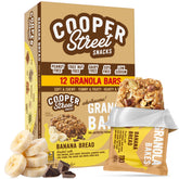 Cooper Street front pack showing banana bread bars and 12-pack convenience