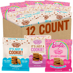 COOPER STREET front pack showing variety pack and nut-free label for safe snacks
