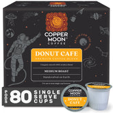 Copper Moon front packaging showing Donut Café medium roast benefits