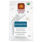 Copper Moon front packaging 2 lb bag showing brand and roast, highlights freshness