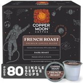 Copper Moon front packaging showing 80-count pods and bold French Roast benefits