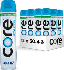 Core front packaging showing pack of twelve bottles and clear branding benefits