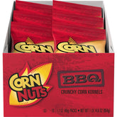Corn Nuts front packaging showing 1.7 oz bag and 18-count box, brand visible and convenient