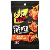 Corn Nuts Kickin’ Cheddar front packaging showing bold flavor and portability