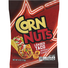 Corn Nuts front packaging showing Loaded Taco flavor and 4 oz bag benefit