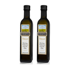 CORTO front label on 17 oz bottle showing brand and certification benefits