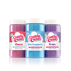 Cotton Candy Express front pack showing three 11oz jars for quick setup