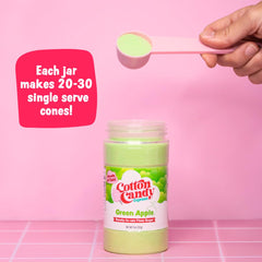 Cotton Candy Express open jars top view showing vibrant colors and easy pouring convenience