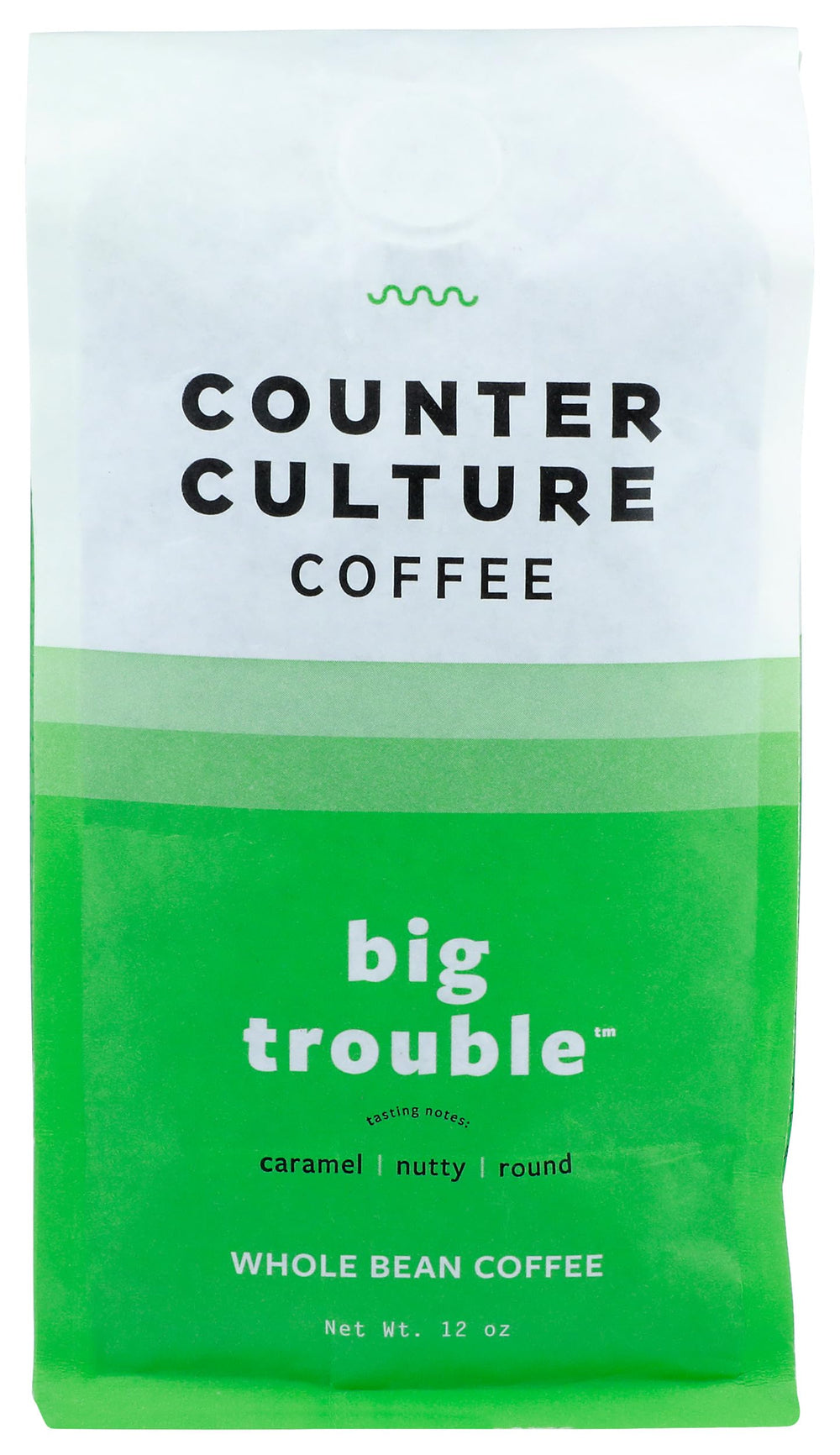 Counter Culture Coffee front packaging showing 12 oz bag and branding, highlights freshness
