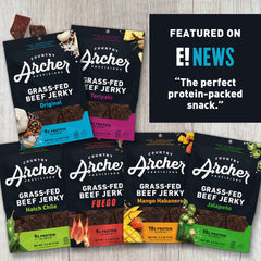 Country Archer close-up of jerky slices showing texture and real beef quality