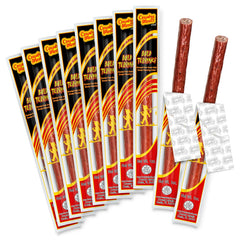 Country Meats front packaging showing bold teriyaki sticks and convenient pack benefit