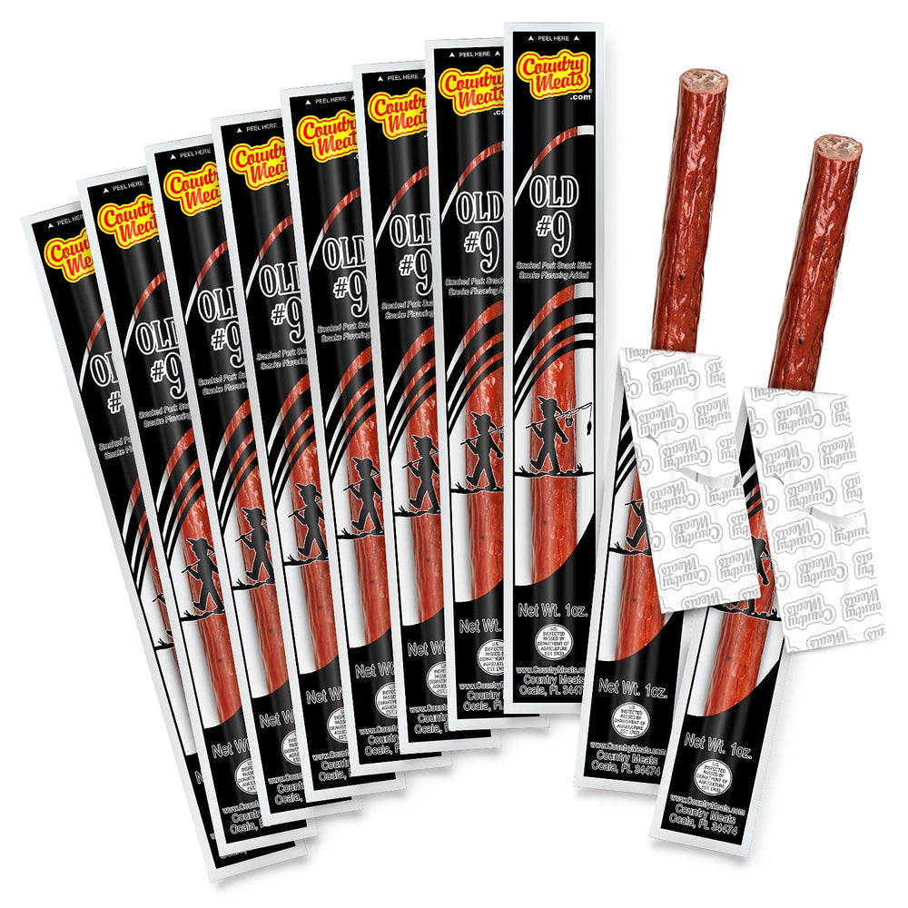 Country Meats front packaging showing 10 sticks and keto benefit