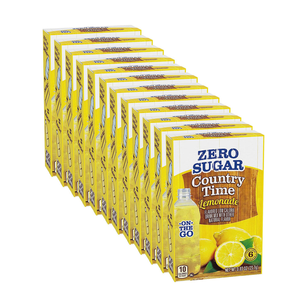 Country Time zero sugar front box showing packets and quick mix convenience