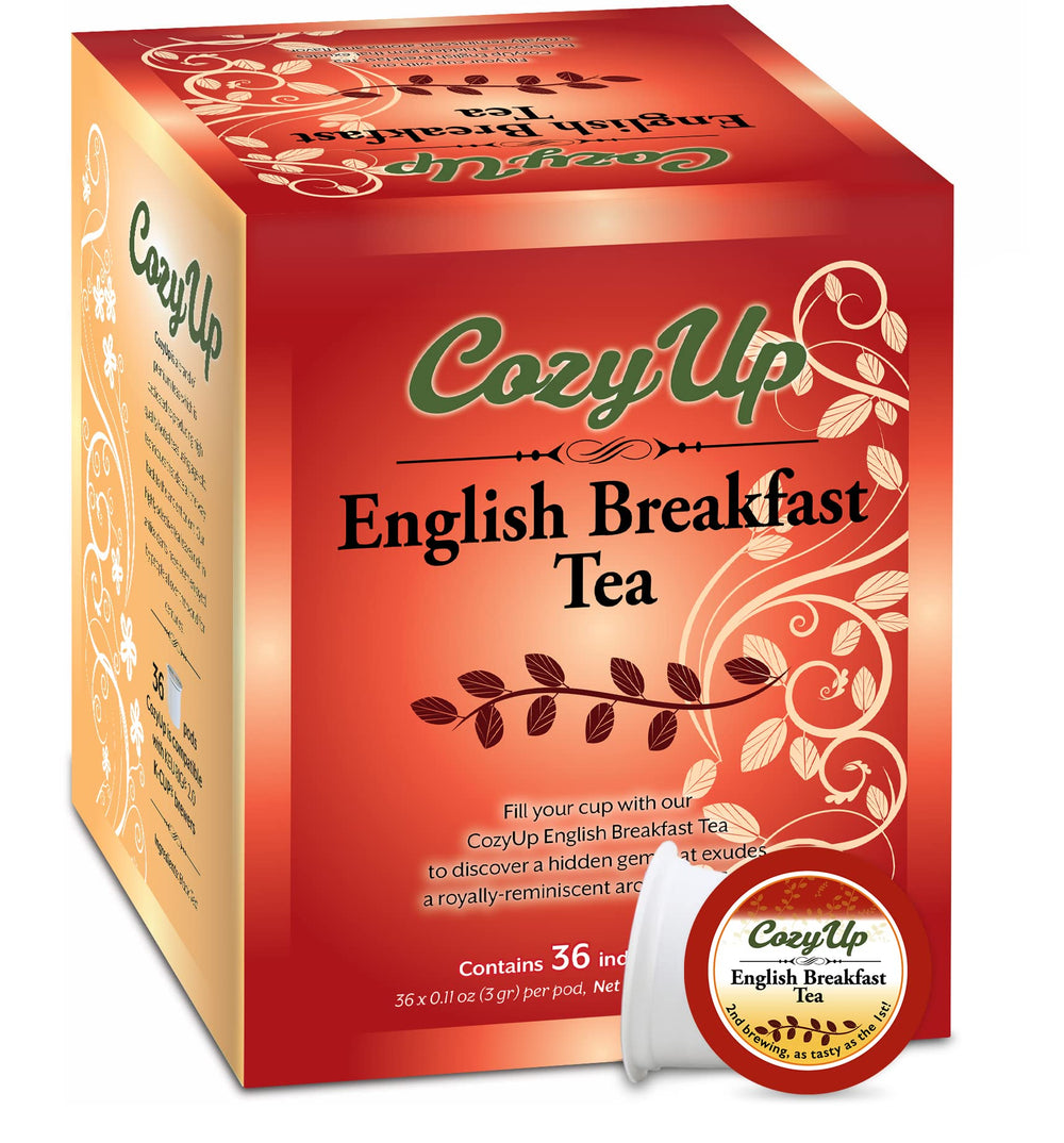 Cozy Up front packaging showing 36-count and brewing compatibility benefits