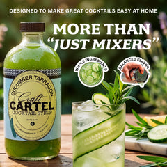 Craft Cartel close-up of glass bottle neck and syrup texture for quality
