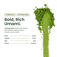 Crafti whisked bowl producing frothy matcha that promotes calm focused energy