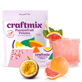 CRAFTMIX front packaging showing 12 passionfruit Paloma mixer packets and quick mix benefit