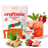 CRAFTMIX front packaging showing 12 strawberry mule packets and travel convenience