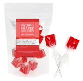 crait front packaging showing ten individually wrapped red square lollipops, ideal for gifts