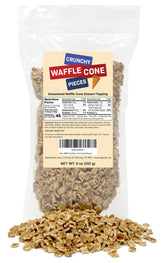 crait front packaging of waffle cone pieces shows product and ready-to-use convenience