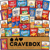 CRAVEBOX front packaging showing branded snacks and mailing box for easy gifting
