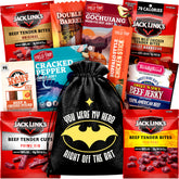 Cravekraft front packaging showing gift bag and assorted jerky, ideal gift presentation