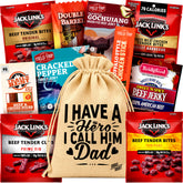 CraveKraft jerky basket front view showing premium assortment and ready-to-gift presentation