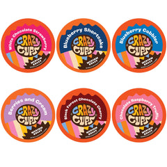 Crazy Cups front packaging showing variety pack and vibrant berry artwork for quick selection
