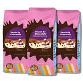 Crazy Cups front packaging showing 10 oz bag and rich chocolate appeal