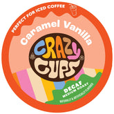 Crazy Cups front packaging showing 22-count decaf pods and flavor