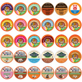 Crazy Cups front packaging showing 30-count sampler and variety benefits