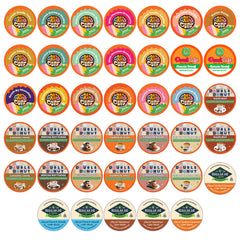 Crazy Cups front packaging showing 40-count decaf variety pack and easy selection