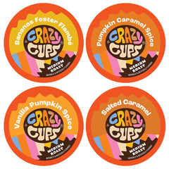 Crazy Cups front pack view showing seasonal fall variety and assortment benefit