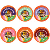 Crazy Cups front box showing 24-count variety; clear flavor labels and benefit of variety