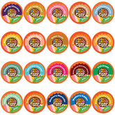 Crazy Cups front box view shows flavors and convenient single-serve benefit
