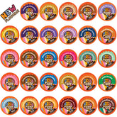 Crazy Cups front box showing 30-count variety pack and bold branding benefit