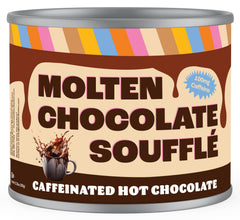 Crazy Cups front canister showing label and premium cocoa — convenient storage benefit