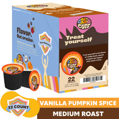 Crazy Cups brewed cup steaming with pumpkin vanilla aroma for cozy mornings