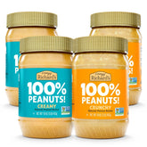 Crazy Richard's front packaging showing four 16 ounce jars and variety pack benefit