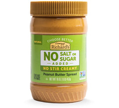 Crazy Richard's jar front label showing brand and unsalted benefit