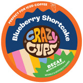 Crazy Cups front packaging showing 22-count blueberry pods and enticing aroma benefit