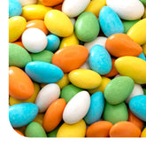 CRAZYOUTLET front packaging showing 1 lb bag and pastel almonds for easy event use