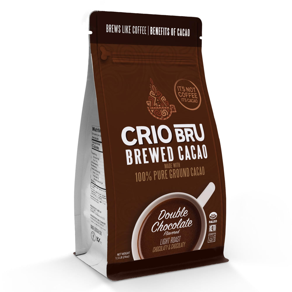 Crio Bru front package showing label and 24oz size, highlighting chocolaty aroma
